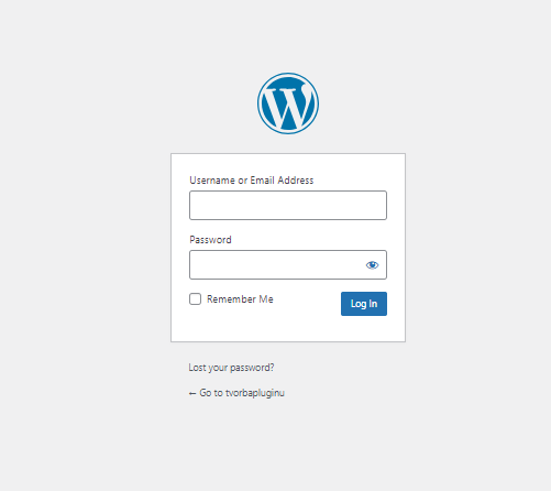 WP login - WordPress - Tvorba pluginov