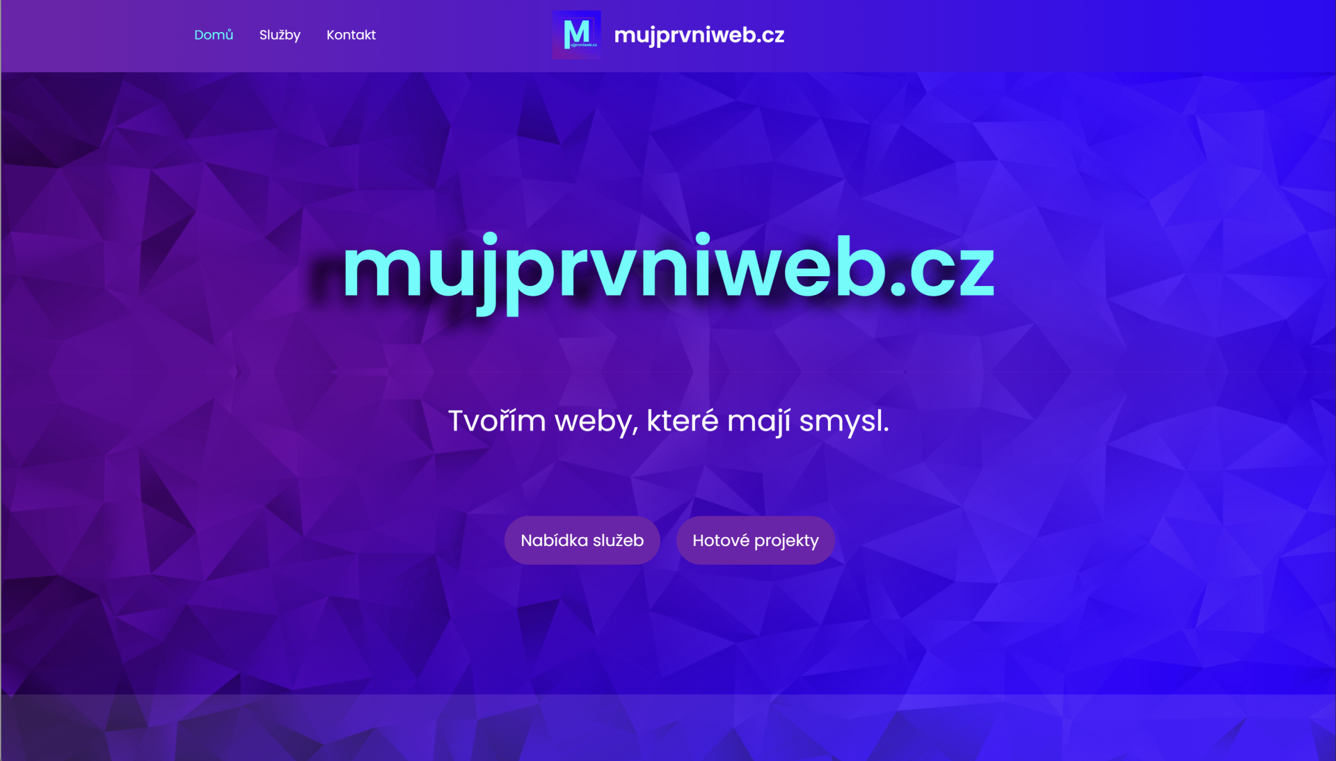 Domovská stránka. - Vytvorenie webu pomocou WordPress