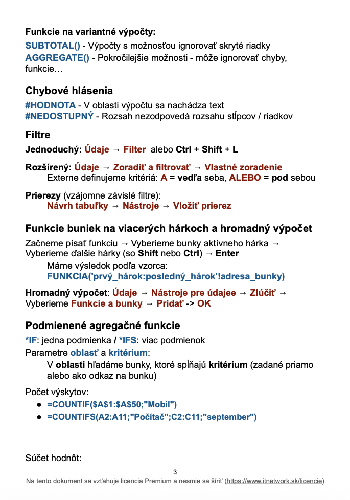 Ťahák pokročilého Microsoft Excelu - Microsoft Excel pre pokročilých