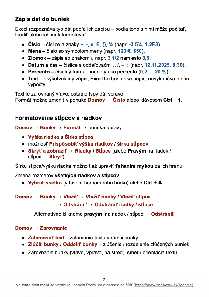 Ťahák základov Microsoft Excel - Základy Microsoft Excel