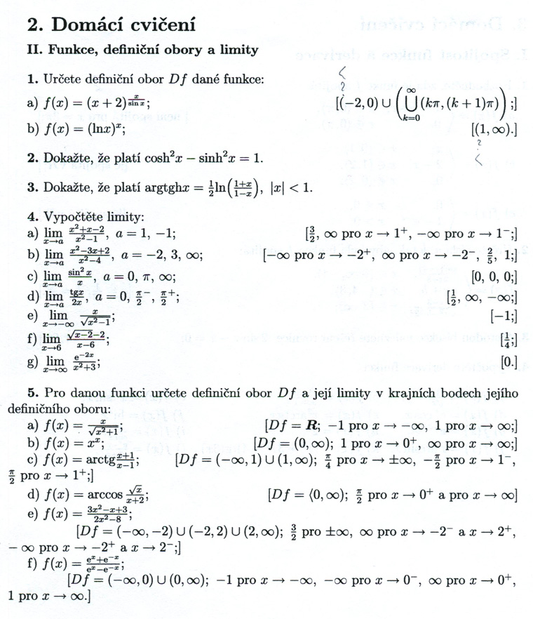 Matematická analýza – Funkcie, definičné obory a limity