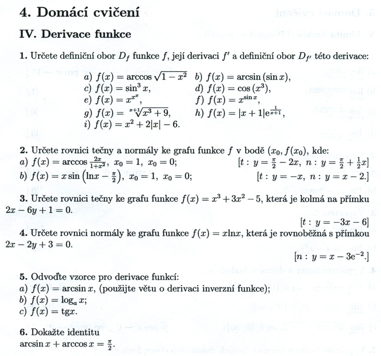 Matematická analýza – Derivácia funkcie