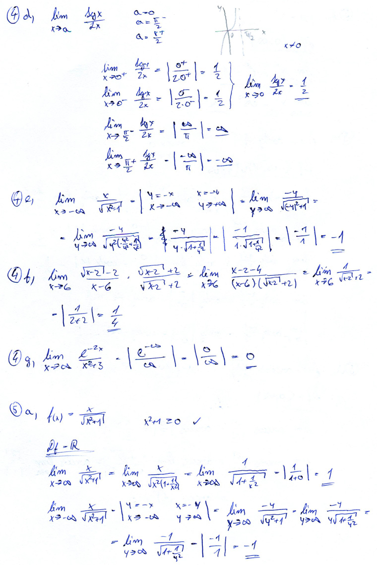 Matematická analýza – Funkcie, definičné obory a limity