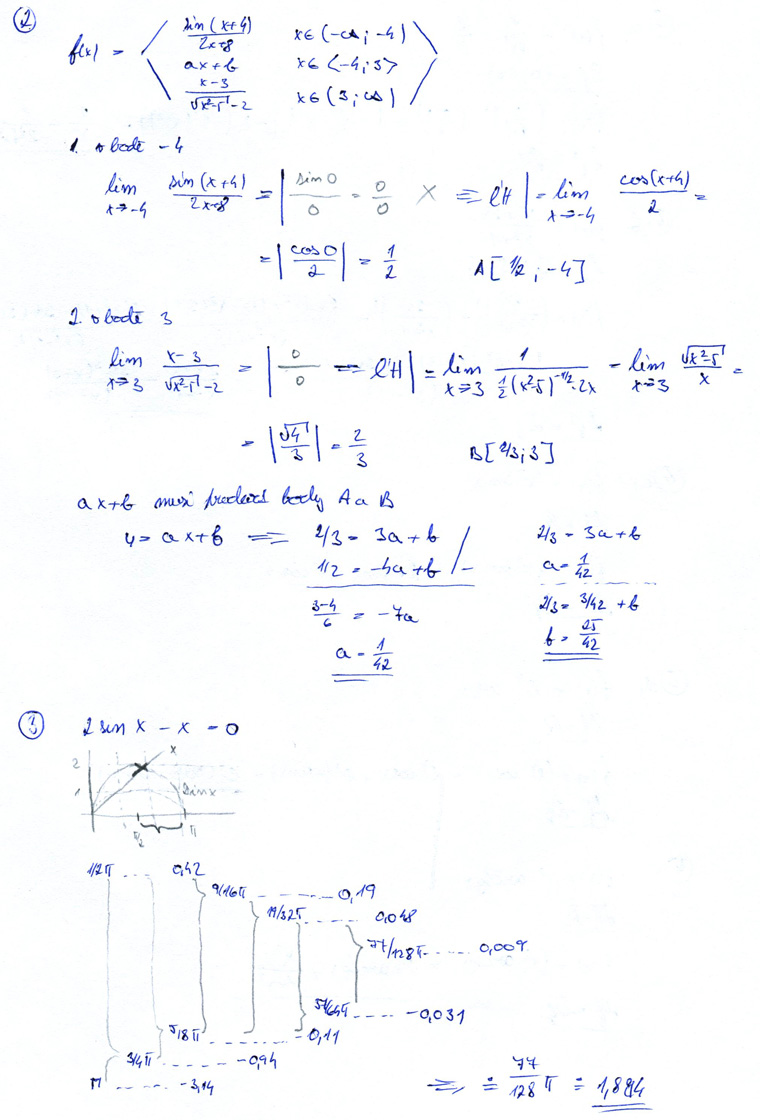 Matematická analýza – Spojitosť funkcie a derivácie