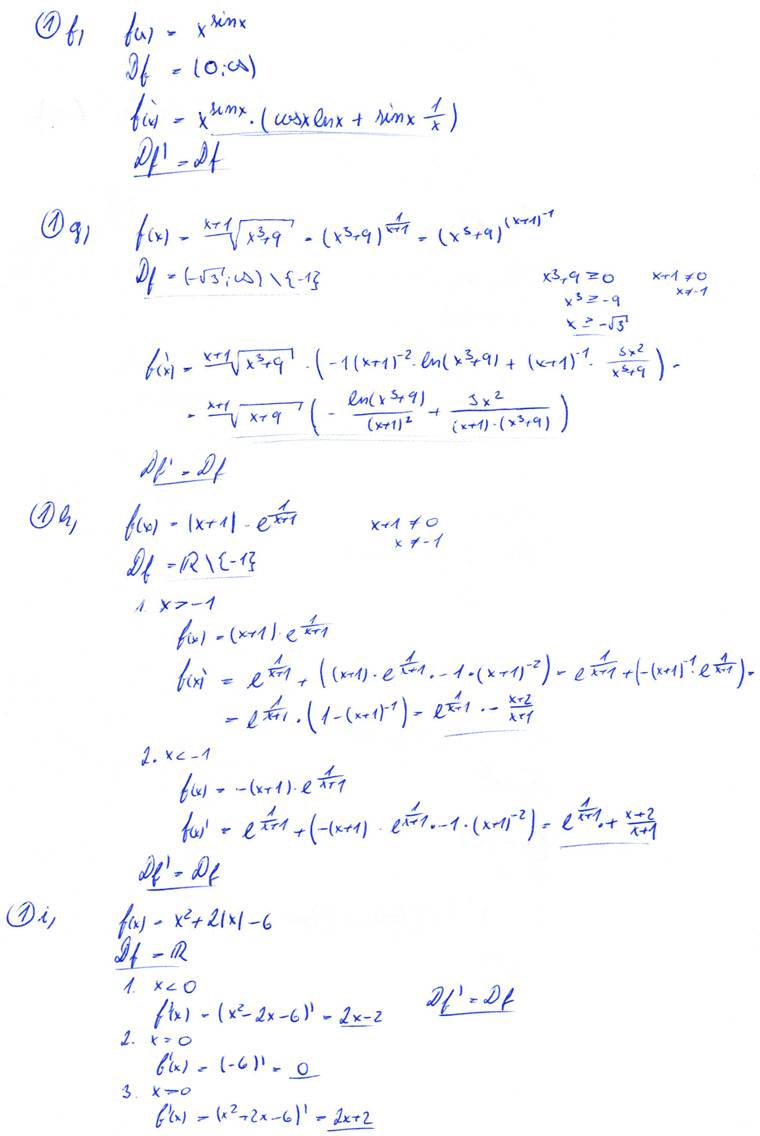 Matematická analýza – Derivácia funkcie