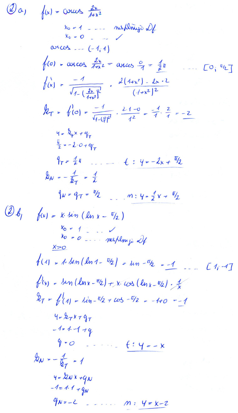 Matematická analýza – Derivácia funkcie