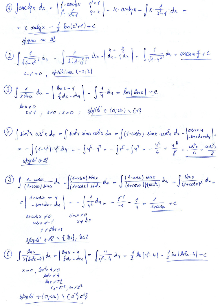 Matematická analýza – Neurčitý integrál 2